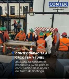 Contek realizó una capacitación técnica especializada dirigida al personal de TBM Y TUNEL en pique Walker Martínez conectores mecánicos BARUS